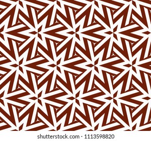 Seamless pattern with symmetric geometric ornament. Ornamental mosaic texture. Abstract background. Vector illustration.