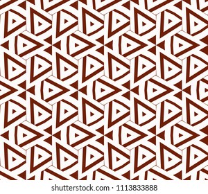 Seamless pattern with symmetric geometric ornament. Ornamental mosaic texture. Abstract background. Vector illustration.