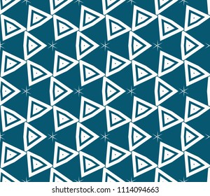 Seamless pattern with symmetric geometric ornament. Ornamental mosaic texture. Abstract background. Vector illustration.