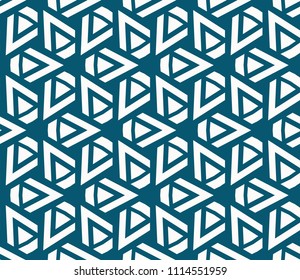 Seamless pattern with symmetric geometric ornament. Ornamental mosaic texture. Abstract background. Vector illustration.