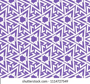 Seamless pattern with symmetric geometric ornament. Ornamental mosaic texture. Abstract background. Vector illustration.