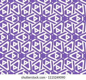 Seamless pattern with symmetric geometric ornament. Ornamental mosaic texture. Abstract background. Vector illustration.