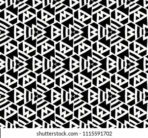 Seamless pattern with symmetric geometric ornament. Ornamental mosaic texture. Abstract background. Vector illustration.