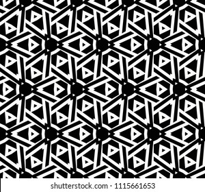 Patrón sin problemas con adorno geométrico simétrico. Textura de mosaico ornamental. Antecedentes abstractos. Ilustración vectorial.
