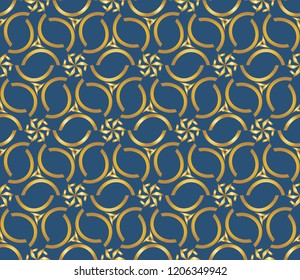 Seamless pattern with symmetric geometric ornament. Ornamental mosaic texture. Kaleidoscope abstract background. Vector illustration