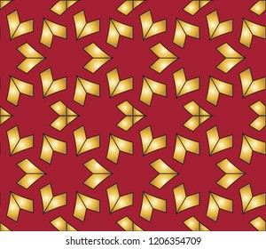 Seamless pattern with symmetric geometric ornament. Ornamental mosaic texture. Kaleidoscope abstract background. Vector illustration
