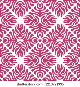 Seamless pattern with symmetric geometric ornament. Ornamental mosaic texture. Kaleidoscope abstract background