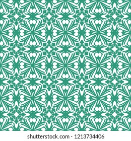 Seamless pattern with symmetric geometric ornament. Ornamental mosaic texture. Kaleidoscope abstract background
