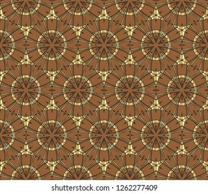 Seamless pattern with symmetric geometric ornament. Ornamental mosaic texture. Ethnic arabic, indian, turkish ornament  . Luxury  vector pattern. Vector illustration