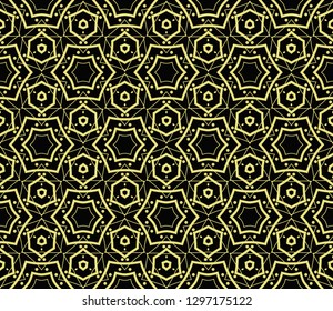Seamless pattern with symmetric geometric ornament. Abstract background. Vector illustration.
