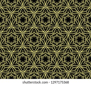 Seamless pattern with symmetric geometric ornament. Abstract background. Vector illustration.
