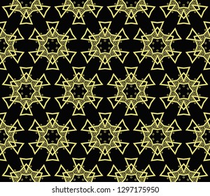 Seamless pattern with symmetric geometric ornament. Abstract background. Vector illustration.