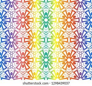 Seamless pattern with symmetric geometric ornament. Abstract background. Vector illustration.