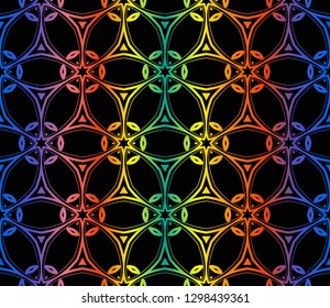 Seamless pattern with symmetric geometric ornament. Abstract background. Vector illustration.