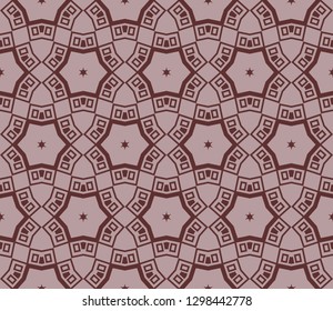 Seamless pattern with symmetric geometric ornament. Abstract background. Vector illustration.