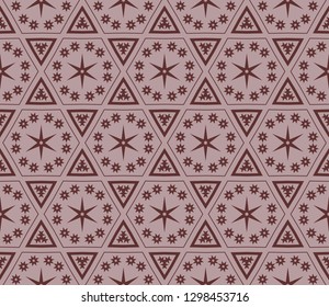 Seamless pattern with symmetric geometric ornament. Abstract background. Vector illustration.
