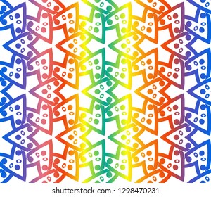 Seamless pattern with symmetric geometric ornament. Abstract background. Vector illustration.