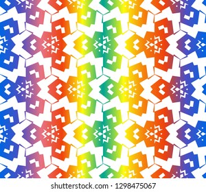 Seamless pattern with symmetric geometric ornament. Abstract background. Vector illustration.