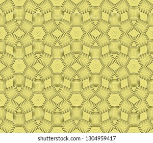 Seamless pattern with symmetric geometric ornament. Abstract background. Vector illustration.