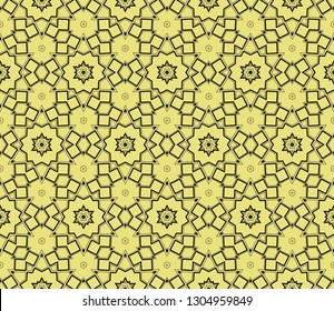 Seamless pattern with symmetric geometric ornament. Abstract background. Vector illustration.