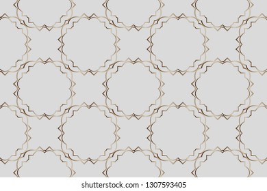 Seamless pattern with symmetric geometric ornament. Ornamental mosaic texture. Kaleidoscope abstract background. Ethnic arabic, indian, turkish ornament  