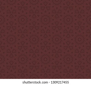 Seamless pattern with symmetric geometric ornament. Abstract background. Vector illustration.