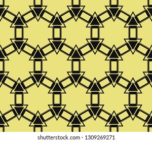 Seamless pattern with symmetric geometric ornament. Abstract background. Vector illustration.