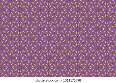 Seamless pattern with symmetric geometric ornament. Ornamental mosaic texture. Kaleidoscope abstract background. Ethnic arabic, indian, turkish ornament .  Luxury  vector pattern.