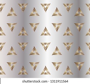 Seamless pattern with symmetric geometric ornament. Ornamental mosaic texture. Kaleidoscope abstract background abstract classic golden, silver    pattern. metal mosaic on a colored background.     