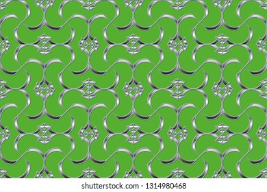 Seamless pattern with symmetric geometric ornament. Ornamental mosaic texture. Kaleidoscope abstract background abstract classic golden, silver    pattern. metal mosaic on a colored background.     