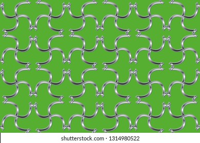 Seamless pattern with symmetric geometric ornament. Ornamental mosaic texture. Kaleidoscope abstract background abstract classic golden, silver    pattern. metal mosaic on a colored background.     