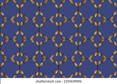 Seamless pattern with symmetric geometric ornament. Ornamental mosaic texture. Kaleidoscope abstract background abstract classic golden, silver    pattern. metal mosaic on a colored background.     