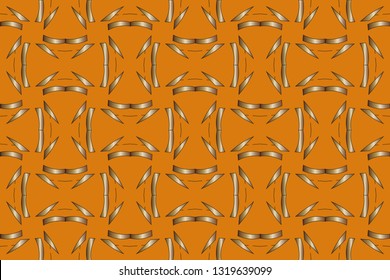 Seamless pattern with symmetric geometric ornament. Ornamental mosaic texture. Kaleidoscope abstract background abstract classic golden, silver    pattern. metal mosaic on a colored background.     