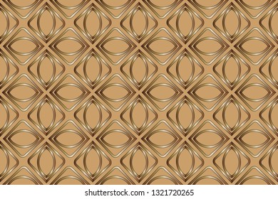Seamless pattern with symmetric geometric ornament. Ornamental mosaic texture. Kaleidoscope abstract background abstract classic golden, silver    pattern. metal mosaic on a colored background.     