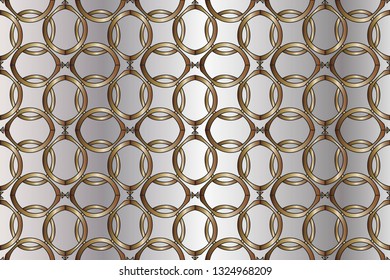 Seamless pattern with symmetric geometric ornament. Ornamental mosaic texture. Kaleidoscope abstract background abstract classic golden pattern. metal mosaic on a colored background.     