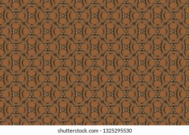 Seamless pattern with symmetric geometric ornament. Ornamental mosaic texture. Kaleidoscope abstract background abstract classic golden pattern. metal mosaic on a colored background.     