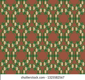Seamless pattern with symmetric geometric ornament. Ornamental mosaic texture. Kaleidoscope abstract background. Ethnic arabic, indian, turkish ornament  