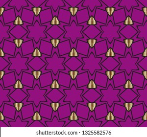 Seamless pattern with symmetric geometric ornament. Ornamental mosaic texture. Kaleidoscope abstract background. Ethnic arabic, indian, turkish ornament  