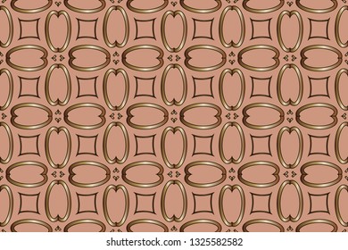 Seamless pattern with symmetric geometric ornament. Ornamental mosaic texture. Kaleidoscope abstract background. Ethnic arabic, indian, turkish ornament  