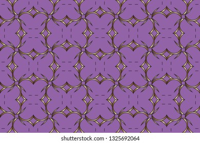 Seamless pattern with symmetric geometric ornament. Ornamental mosaic texture. Kaleidoscope abstract background abstract classic golden pattern. metal mosaic on a colored background.     