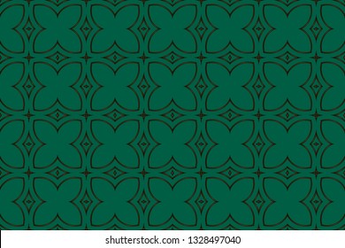 Seamless pattern with symmetric geometric ornament. Ornamental mosaic texture. Kaleidoscope abstract background abstract golden classic pattern. Metal mosaic on a colored background.     