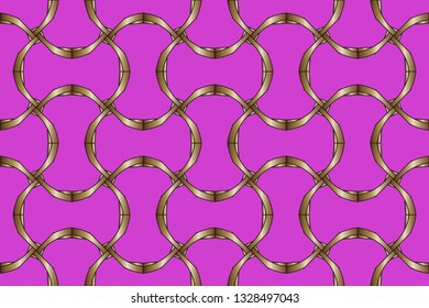 Seamless pattern with symmetric geometric ornament. Ornamental mosaic texture. Kaleidoscope abstract background abstract golden classic pattern. Metal mosaic on a colored background.     