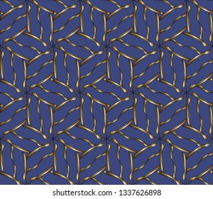 Seamless pattern with symmetric geometric ornament. Ornamental mosaic texture. Kaleidoscope abstract background abstract golden classic pattern. Metal mosaic on a colored background.     