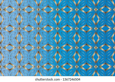 Seamless pattern with symmetric geometric ornament. Ornamental mosaic texture. Kaleidoscope abstract background abstract golden classic pattern. Metal mosaic on a colored background. 