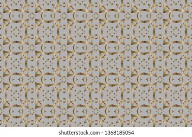 Seamless pattern with symmetric geometric ornament. Ornamental mosaic texture. Kaleidoscope abstract background abstract golden classic pattern. Metal mosaic on a colored background. 