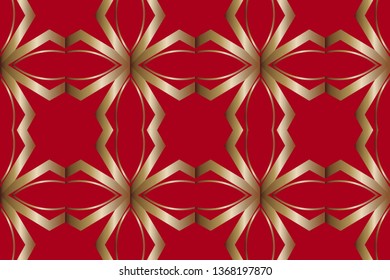 Seamless pattern with symmetric geometric ornament. Ornamental mosaic texture. Kaleidoscope abstract background abstract golden classic pattern. Metal mosaic on a colored background. 