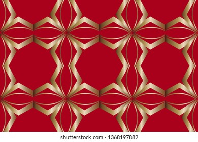 Seamless pattern with symmetric geometric ornament. Ornamental mosaic texture. Kaleidoscope abstract background abstract golden classic pattern. Metal mosaic on a colored background. 