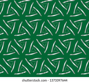 Seamless pattern with symmetric geometric ornament. Ornamental mosaic texture. Kaleidoscope abstract background abstract classic golden, silver pattern. metal mosaic on a colored background. 