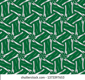 Seamless pattern with symmetric geometric ornament. Ornamental mosaic texture. Kaleidoscope abstract background abstract classic golden, silver pattern. metal mosaic on a colored background. 
