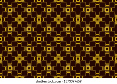 Seamless pattern with symmetric geometric ornament. Ornamental mosaic texture. Kaleidoscope abstract background abstract classic golden, silver pattern. metal mosaic on a colored background. 